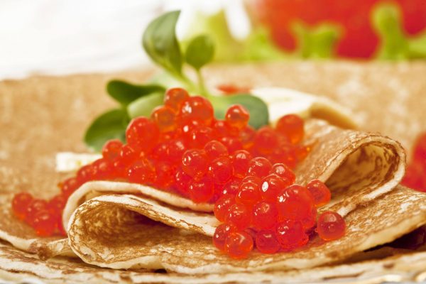 red caviar pancake